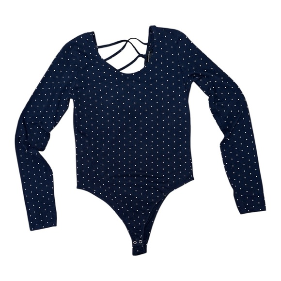 Atmosphere Navy Polka Dot Bodysuit - Picture 1 of 3